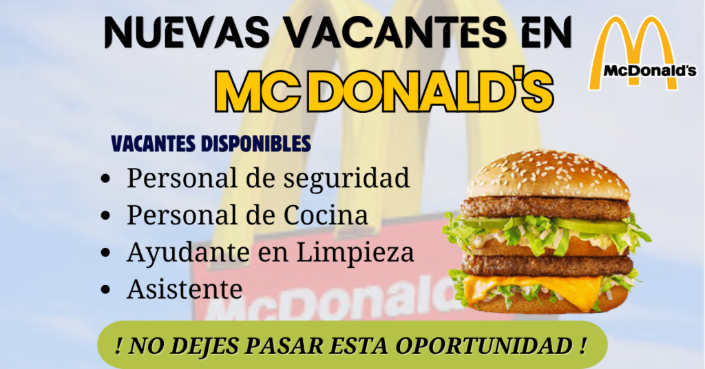 NUEVAS VACANTES MC DONALD´S