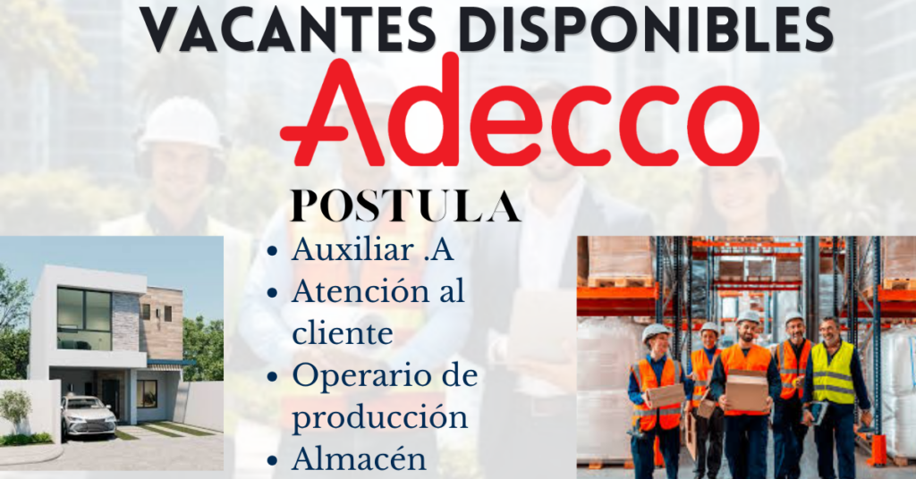 VACANTES DISPONIBLES ADECCCO